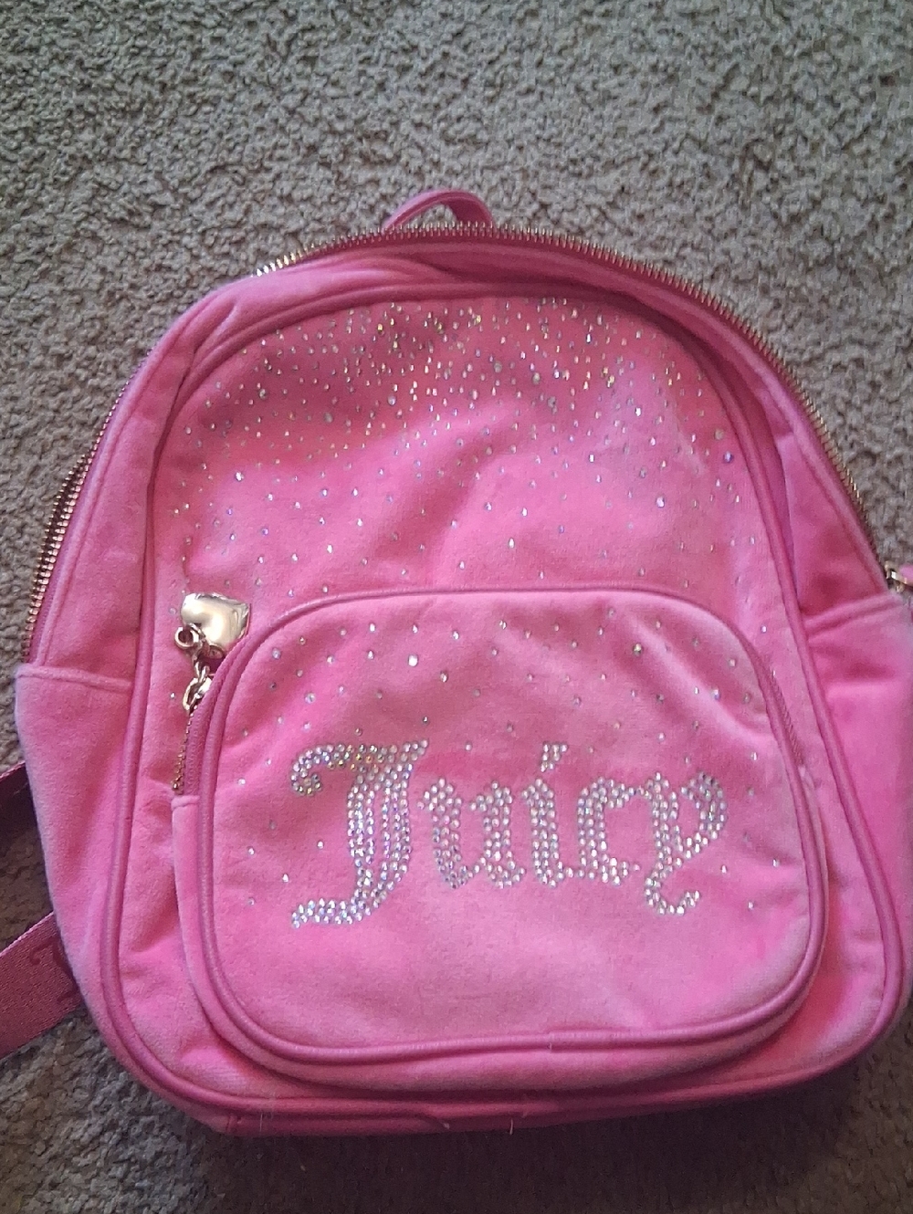 Juicy Couture Hot Pink Crystal Logo Backpack